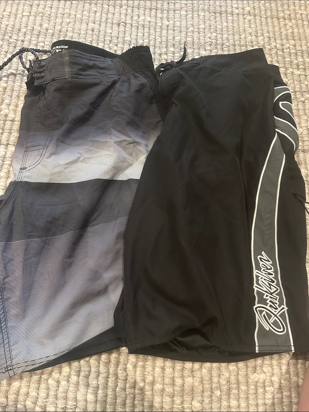 Quiksilver Men's Black and Gray Boardshorts Pair